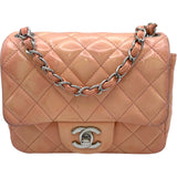 シャネル CHANEL マトラッセ チェーンショルダー 17番台 ピンクベージュ SV金具 エナメル レディース ショルダーバッグ