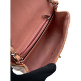 シャネル CHANEL マトラッセ チェーンショルダー 17番台 ピンクベージュ SV金具 エナメル レディース ショルダーバッグ