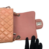 シャネル CHANEL マトラッセ チェーンショルダー 17番台 ピンクベージュ SV金具 エナメル レディース ショルダーバッグ