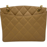 シャネル CHANEL マトラッセ チェーントート 3番台 ベージュ GD金具 キャビア レディース トートバッグ