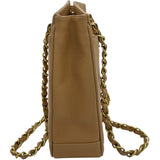 シャネル CHANEL マトラッセ チェーントート 3番台 ベージュ GD金具 キャビア レディース トートバッグ