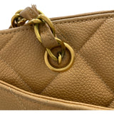 シャネル CHANEL マトラッセ チェーントート 3番台 ベージュ GD金具 キャビア レディース トートバッグ