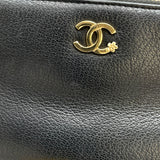 シャネル CHANEL ココマークチェーンウォレット 26番台 ブラック GD金具 ラムスキン レディース 長財布