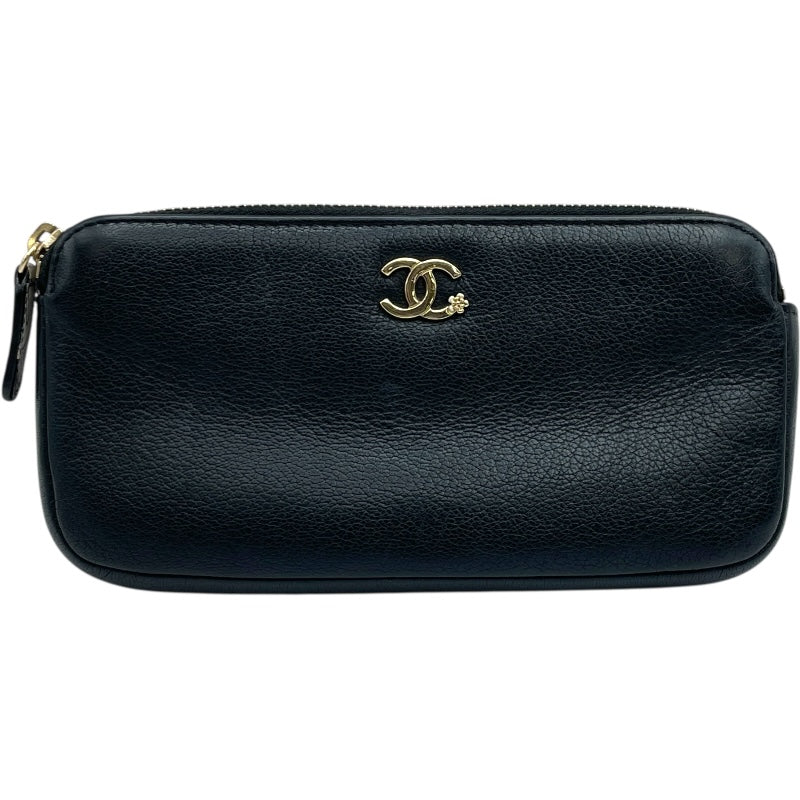 貴重CHANEL黒ウォレット、お財布 シャネル CHANEL ココマークチェーンウォレット 26番台 ブラック GD