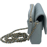 シャネル CHANEL マトラッセ フォンショルダー ライトグレー GD金具 ラムスキン レディース ショルダーバッグ