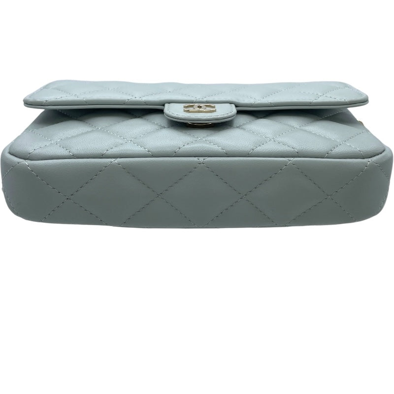 シャネル CHANEL マトラッセ フォンショルダー ライトグレー GD金具 ラムスキン レディース ショルダーバッグ シャネル CHANEL マトラッセ フォンショルダー ライトグレー GD金具