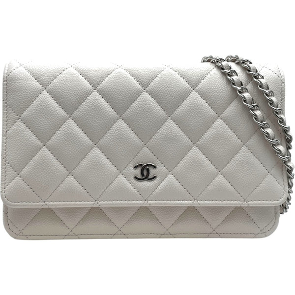 シャネル CHANEL マトラッセチェーンウォレット AP0250 ホワイト SV