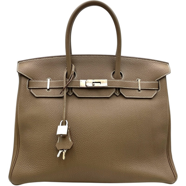 エルメス HERMES バーキン35 Z刻 エトゥープ SV金具 トゴ レディース