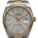 ロレックス ROLEX デイトジャスト36 フルーテッドモチーフ 126201 シルバー ピンクゴールド/ステンレススチール メンズ 腕時計