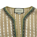 グッチ GUCCI ノーカラーニットブルゾン 501865 ベージュ アルパカ/ウール レディース ノーカラージャケット