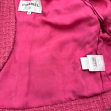 シャネル CHANEL ボレロツイードジャケット P72577 ピンク コットン レディース ノーカラージャケット