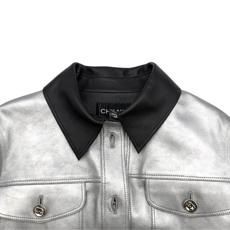 シャネル CHANEL メタリック ラムスキン ショートジャケット P78120