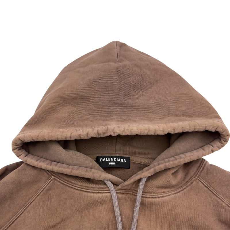 BALENCIAGA PARIS 刺繍ロゴ パーカー ブラック スウェット 中古・古着 