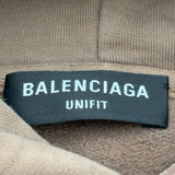 バレンシアガ BALENCIAGA ロゴ刺繍オーバースウェットパーカー 697879 ブラウン コットン メンズ パーカー