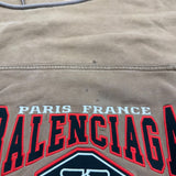 バレンシアガ BALENCIAGA ロゴ刺繍オーバースウェットパーカー 697879 ブラウン コットン メンズ パーカー