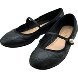 クリスチャン・ディオール Christian Dior DIOR BALLET キルティングパンプス ブラック レザー レディース パンプス