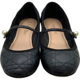 クリスチャン・ディオール Christian Dior DIOR BALLET キルティングパンプス ブラック レザー レディース パンプス