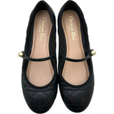クリスチャン・ディオール Christian Dior DIOR BALLET キルティングパンプス ブラック レザー レディース パンプス