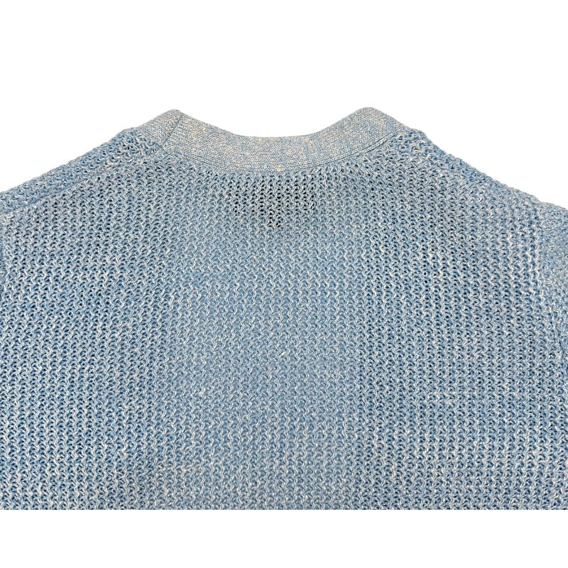 シャネル CHANEL ラメロングニットカーディガン P74755 ブルー リネン