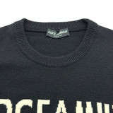 ドルチェ＆ガッバーナ Dolce & Gabbana ロゴニットシャツ GX399Z ブラック ウール メンズ セーター