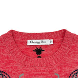 クリスチャン・ディオール Christian Dior 総柄カシミヤニットトップス 114S12AM036 ピンク カシミヤ レディース ニット