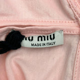 ミュウミュウ miu miu ロゴプリント長袖カットソー MJL732 ピンク コットン レディース カットソー