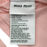 ミュウミュウ miu miu ロゴプリント長袖カットソー MJL732 ピンク コットン レディース カットソー