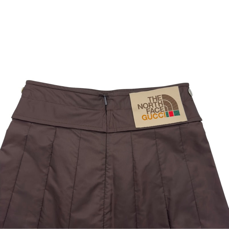 グッチ GUCCI ×THE NORTH FACE ナイロンスカート 641319 ブラウン