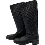 シャネル CHANEL マトラッセキルティングレザーロングブーツ G29323 ブラック レザー レディース ブーツ