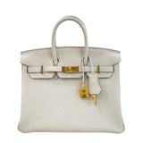 エルメス HERMES バーキン25 W刻 クレ GD金具 トゴ レディース ハンドバッグ