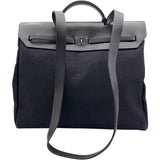 エルメス HERMES エールバッグMM ▢D刻 ブラック シルバー金具 トワル/レザー レディース ショルダーバッグ