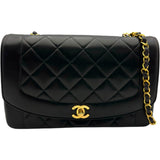 シャネル CHANEL ダイアナ25 A01165 2番台 ブラック ゴールド金具 ラム レディース ハンドバッグ