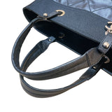 シャネル CHANEL パリビアリッツトート MM A34209 18番台 ブラック シルバー金具 コーティングキャンバス レディース トートバッグ