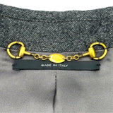 グッチ GUCCI ワンポイントロゴテーラードジャケット 323572 グレー ウール レディース テーラードジャケット