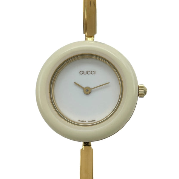 グッチ GUCCI チェンジベゼル 11/12.2 ホワイト GP クオーツ