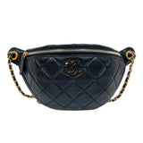 シャネル CHANEL マトラッセウエストバッグ AP4113 ブラック ゴールド金具 ラムスキン レディース ショルダーバッグ