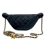 シャネル CHANEL マトラッセウエストバッグ AP4113 ブラック ゴールド金具 ラムスキン レディース ショルダーバッグ
