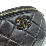 シャネル CHANEL マトラッセウエストバッグ AP4113 ブラック ゴールド金具 ラムスキン レディース ショルダーバッグ
