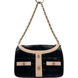 シャネル CHANEL ガールシャネル チェーンショルダーバッグ A17540 7番台 ブラック/ピンク ゴールド金具 ラムスキン レディース ショルダーバッグ