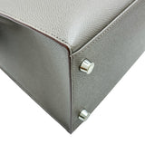 エルメス HERMES ケリー28 外縫い □Q刻印 エタン/シルバー金具 エプソン レディース ショルダーバッグ