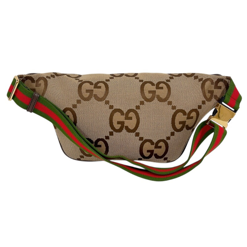 GUCCI GGキャンバス ウエストポーチ ボディバッグ ブラウン 男女兼用