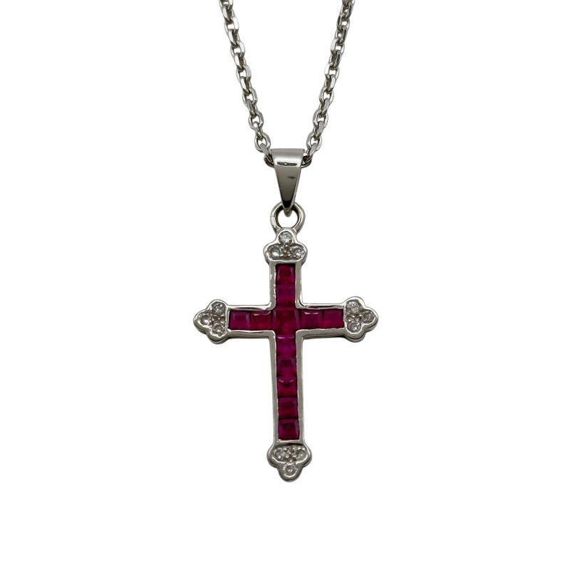 ルビー　ネックレス　k18WG ホワイトゴールド　週末値下げ 楽天市場】【お買い物マラソンクーポン】 K18WG ルビー ダイヤモンド