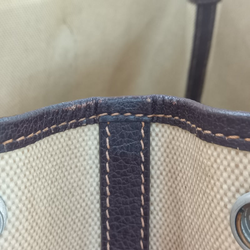 エルメス HERMES ガーデンパーティPM ▢F刻印 ベージュ・マロン トワル