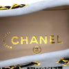 シャネル CHANEL チェーン装飾デッキシューズ ブルー レザー レディース デッキシューズ