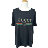 グッチ GUCCI ロゴプリント半袖Tシャツ 440103 ブラック コットン メンズ 半袖Ｔシャツ
