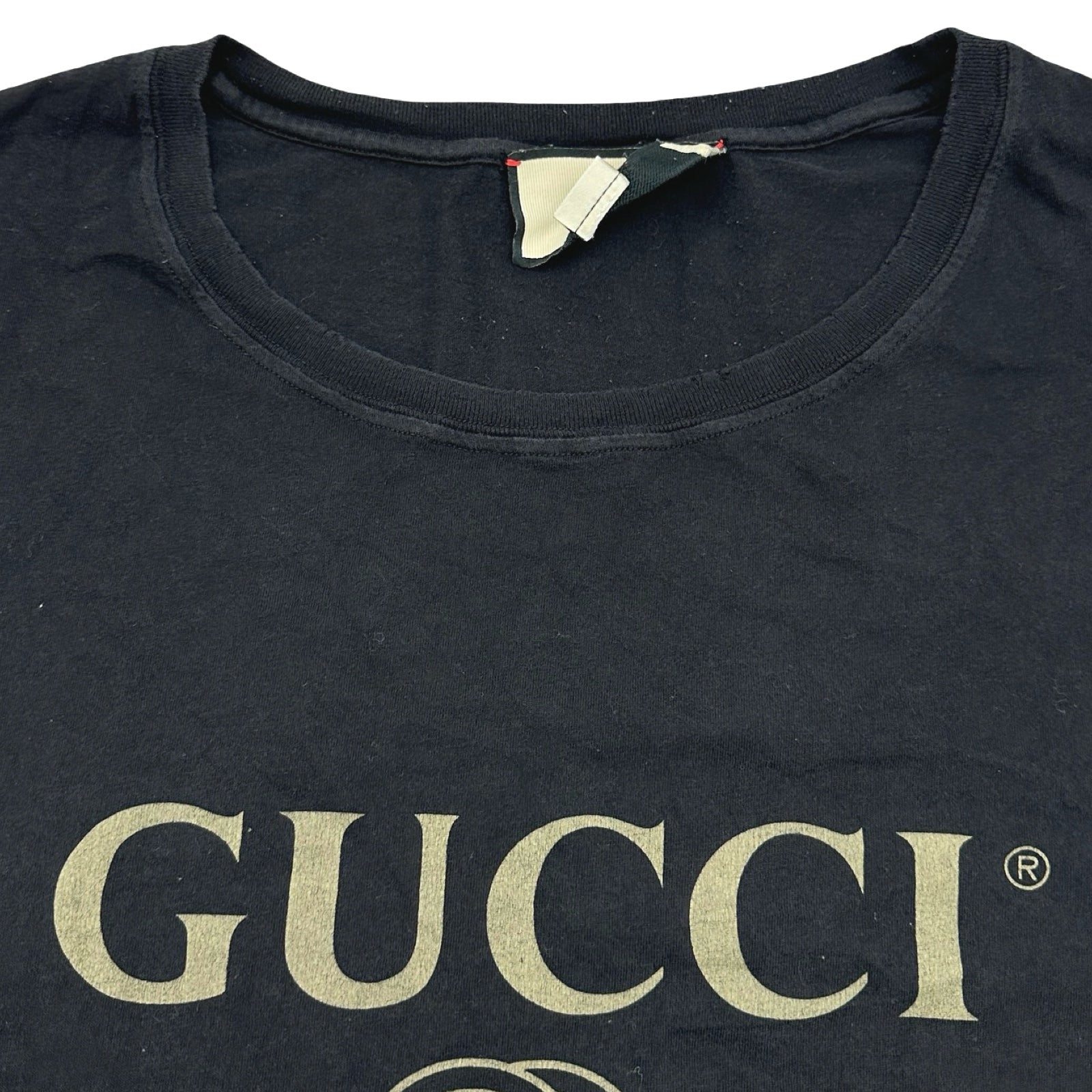 グッチ GUCCI ロゴプリント半袖Tシャツ 440103 ブラック コットン 