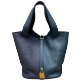 エルメス HERMES ピコタンロックMM ブルーニュイ　ヴェールボスフォール トリヨン　 ユニセックス ハンドバッグ