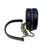 シャネル CHANEL ラウンド　チェーンポシェット ブラック ラムスキン レディース ショルダーバッグ
