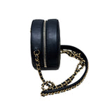 シャネル CHANEL ラウンド　チェーンポシェット ブラック ラムスキン レディース ショルダーバッグ