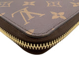 ルイ・ヴィトン LOUIS VUITTON ジッピー・ウォレット M41895 ブラウン/フューシャ　ゴールド金具 モノグラム レディース 長財布